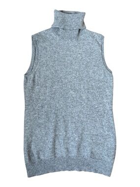Theory 100% Cashmere Turtleneck Sweater Vest Minimalist Quiet Luxury M